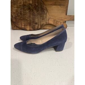 Cole Haan womens size 8 blue suede chunky heel shoes
